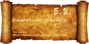 Baumholczer Ulpián névjegykártya